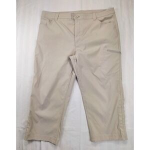 Eddie Bauer Pants Capri Women Size 14 Rainer Hiking Beige EUC SPF Outdoor